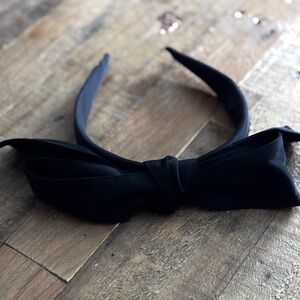 Satin Black Bow Headband for Women